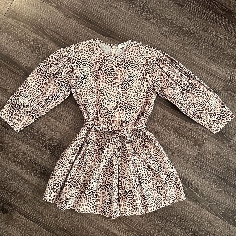 Sea New York Calla Cheetah L-S Belted Tunic Dress